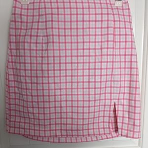Pink Gingham Plaid Mini Skirt